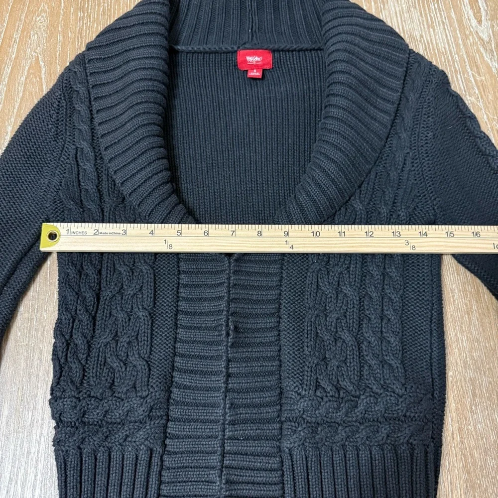 Mossimo Supply Co Cable Knit Sweater Cardigan Chunky Women’s Small Black Shawl